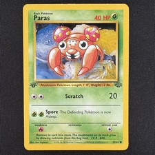 Pokemon TCG Paras 59/64 Jungle 1st Edition Regular Non Holo WOTC Vintage Card