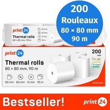 Rouleaux thermiques 80x80x12mm 90m sans BPA PEFC 200 rouleaux