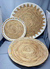 3 Piece Set POTTERY BARN Handwoven Baskets Wall Art 20" 26" 30" Excellent