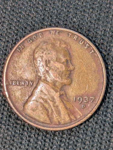 1937-D 1c Wheat Cent Red Copper Toned Super Fine For Year - Picture 8 of 12