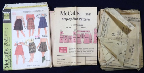 Vtg 1960s 1968 McCall 2021 Skirt Set Wrap Pleated Fur SEWING PATTERN 27 waist - Picture 5 of 5