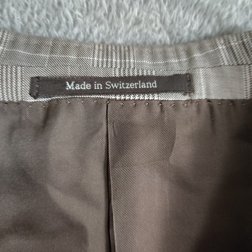 Chaqueta Blazer 42R COMO NUEVO Ermenegildo Zegna Marrón Glen Cuadros Su Misura Lana Seda - Imagen 11 de 15