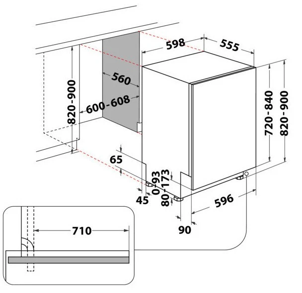 Bauknecht B7I HF60 TUS Vollintegrierbarer Geschirrspüler SlidingDoor 60 cm EEK A - Bild 3 von 3