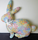 Cupcakes & Cashmere Easter Bunny Rabbit Decorative Throw Pillow Floral 16x16