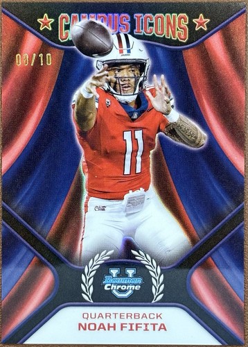 2024 Bowman U Chrome - Noah Fifita /10 - Campus Icons Black Refractor (RC)
