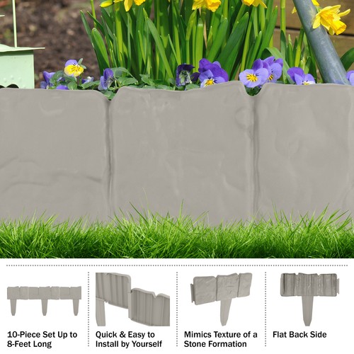 8 Ft Garden Landscape Edging Border Outdoor Lawn Fence Yard 10 pcs - Picture 3 of 7