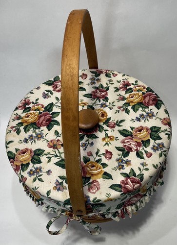 1995 Longaberger Hostess Wildblumenkorb mit Deckel, Einlagen, Stoffeinlage - Bild 2 von 8