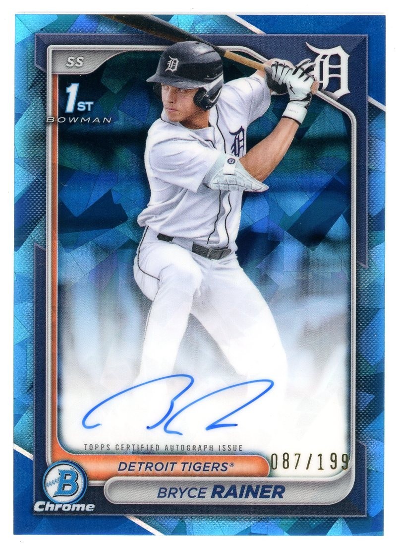 2024 BOWMAN BRYCE RAINER SAPPHIRE CHROME PROSPECT AUTO #/199