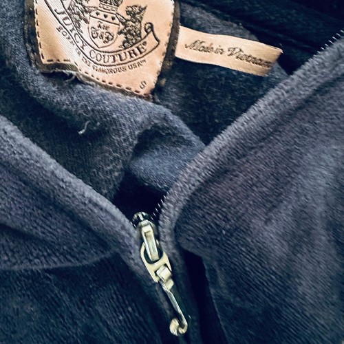 Juicy Couture Top  S Pant P  NAVY Luxury Velour Match Tracksuit Set VTG Y2K - Picture 5 of 9