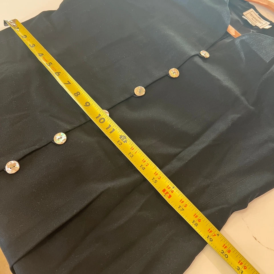 Blazer De Colección Henri Bendel 100% Seda Línea Larga Talla 8 Negro  Foto 4 de 4