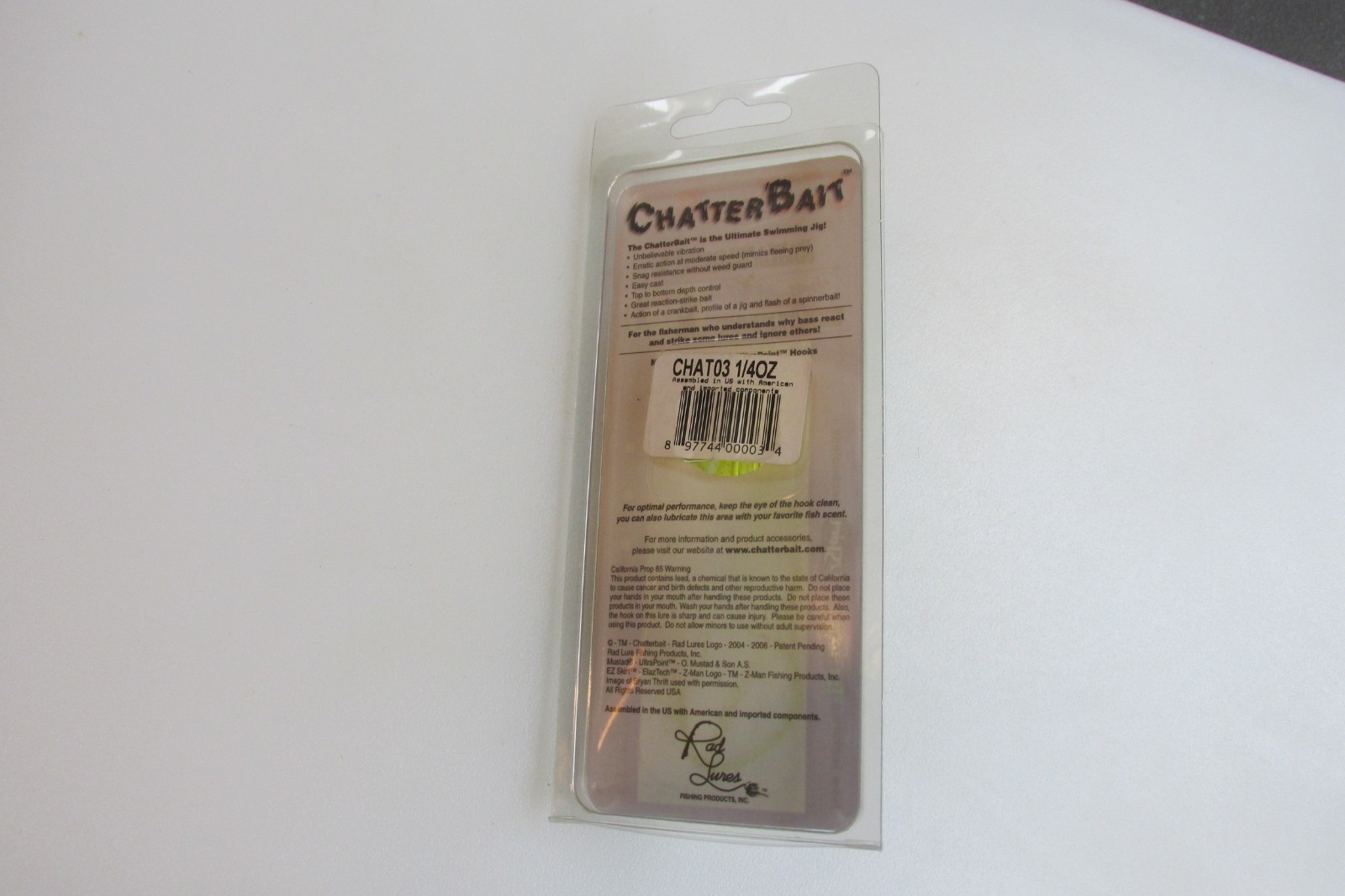 Drawer #3 Z-MAN Original Chatterbait 1/4 Oz. New In RARE Package - Image 2