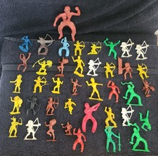 Vintage 1960s Plastic Indians Set of 40 Collectible