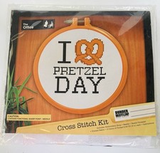 I Love Pretzel Day The Office Peacock Cross Stitch Kit New Craft Crafting Art