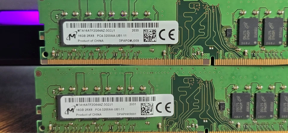 Micron 32GB (2x16GB) DDR4 3200MHz PC4-3200AA UDIMM Desktop RAM Memory Kit - Image 2 of 2
