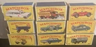 9 USED LESNEY MATCHBOX REGULAR WHEEL EMPTY BOXES 11 31 32 40 46 53 54 70 73