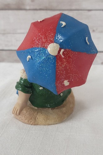 Tropischer entspannender Weihnachtsmann am Strand Statue Figur Regenschirm Urlaub Urlaub - Bild 4 von 10