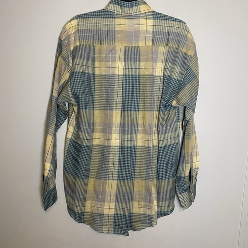 VTG Gitman Bros Men's Medium Linen Long Sleeve Button Down Plaid Shirt - Picture 6 of 12