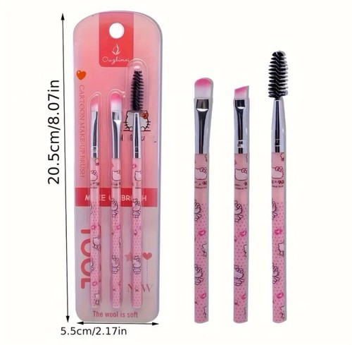 NEW HELLO KITTY LARGE WATERPROOF MAKE UP / WASH BAG & MAKE UP BRUSHES BRUSH SET - Picture 4 of 15