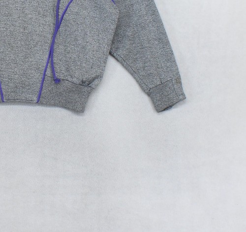 Vintage Reebok Spell Out Sweatshirt Womens Size 12 Grey 90s High Neck - Picture 9 of 14