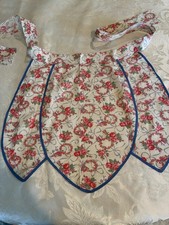 Vintage Authentic 1950s Scalloped Half Apron Ribbon Rose Floral Cottagecore