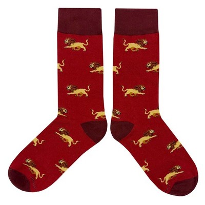 red dress socks Merino Wool Over the Calf owned mill Laburnum 5x3 Rib Merino Wool