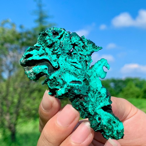36G Natural glossy Malachite transparent cluster rough mineral sample - Picture 11 of 24