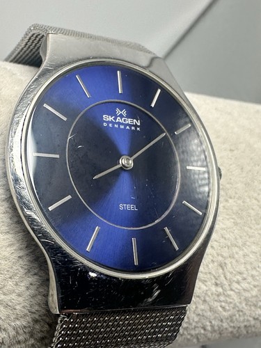 Skagen 233LSSN New Battery Mens Watch Ultra Slim 34MM 8" R62 - Picture 3 of 12