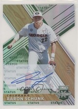 2019 Panini Elite Extra Edition Status Emerald Die-Cut /25 Aaron Schunk #62 Auto