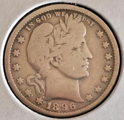 1896 O Barber Quarter VG+ Condition. 4 letters showing Liberty Head New Orleans