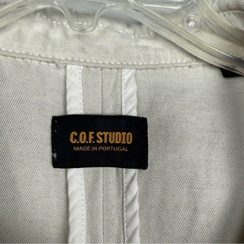 C.O.F. Studio Linen Blend Neutral Closet Staple Painter Jacket - Picture 7 of 10