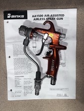Binks Aa1500 Air Assisted Airless Spray Gun 1500-0000-4 Aa4 Cap L688 Tip Nos Binks Aa1500 Air Assisted Airless Spray Gun 1500-0000-4 Aa4 Cap L688 Tip Nos