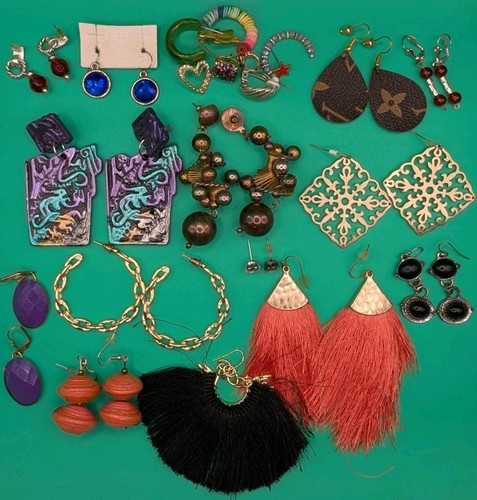 Vintage Lot Of 12+ Sets Of Earrings + Singles - Used