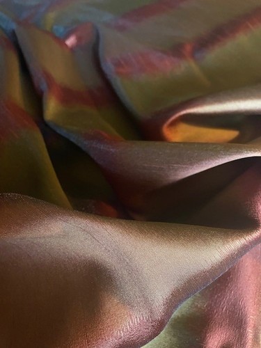 Woven Flamestitch Stripe Watered Silk /Doublecloth Moire Fabric 56"~ by the yard - Picture 4 of 7