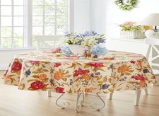 Newbridge Nicolette Multicolor Floral Indoor Outdoor Vinyl Tablecloth with Fl...