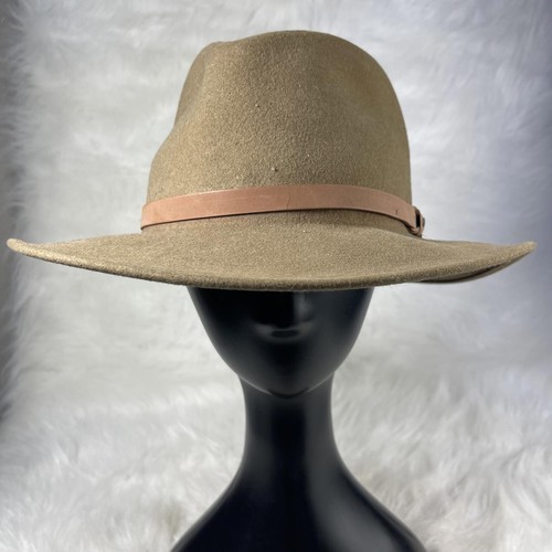 Vintage Hat Naturalist 100% Wool Felt Brown Fedora Made In USA Medium  - Picture 1 of 8