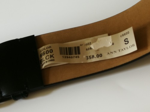Ann Taylor Sz S Belt Wide Black Leather NWT - Picture 3 of 9