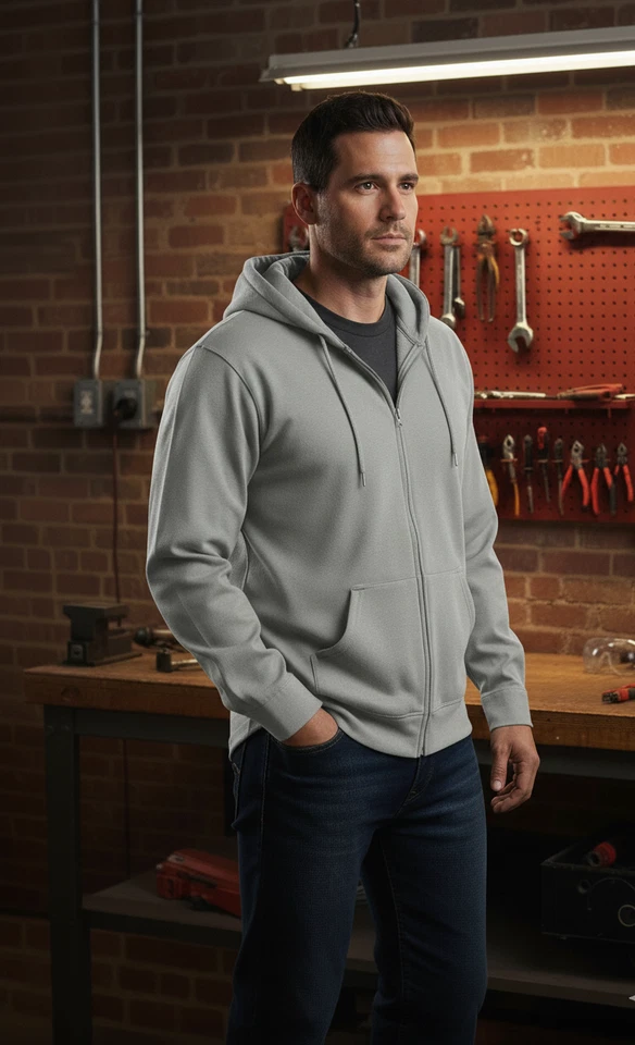 Flame Resistant FR Fleece Hoodie - 100%C - Heavy duty - Image 4 of 4