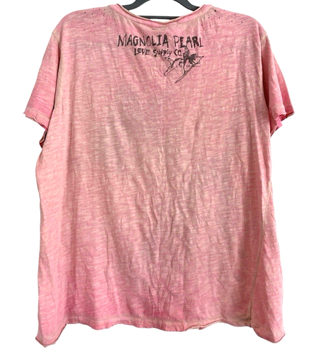 Magnolia Pearl My Pet T Azalea Dip Dye PINK Distressed T-Shirt 2274-One Size - Bild 4 von 7