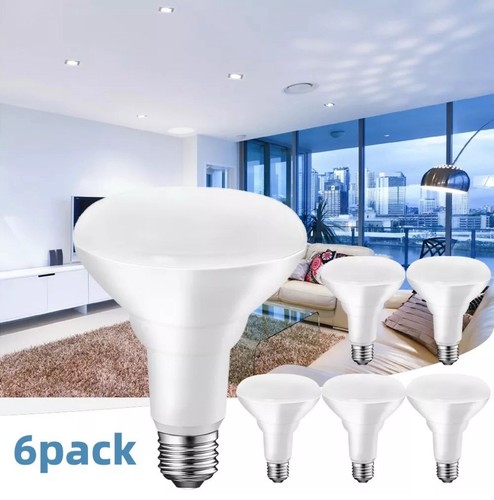 6-Pack BR30 LED Floodlight Bulb, 65W Equivalent, Dimmable, 5000K Daylight, 750lm - Picture 4 of 7