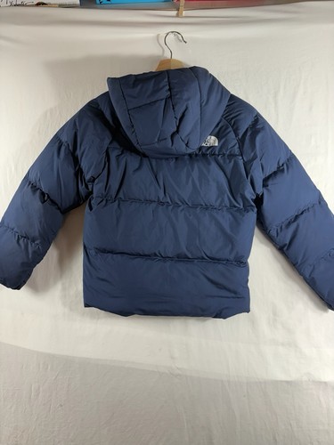 The North Face Boys' Youth M Size 10 North Down Hooded Puffer Jacket Navy Blue - Picture 12 of 14