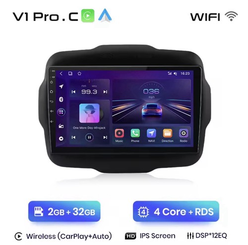 Autoradio Jeep Renegade 2016-2020 Android14 CarPlay-AndroidAuto Wireless 2G+32GB - Foto 1 di 9
