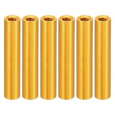 M3 Aluminum Spacer,6pcs Metal Spacer 3mm ID x 5mm OD x 28mm L Threaded,Golden