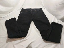 Levi s 501 Black Jeans 36x34 Button Fly Straight Leg Dark Denim Men s Classic
