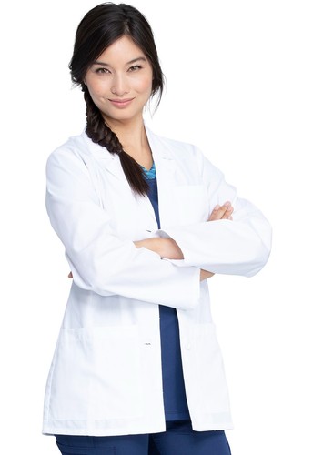 Dickies 28" Lab Coat 84401 DWHZ White Free Shipping - Picture 4 of 5