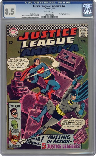 Justice League of America #52 Cgc 8.5 1967 1218912015