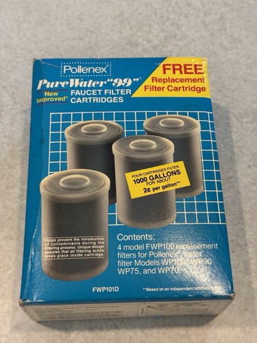 Pollenex Pure Water “99” Faucet Water Filter Vintage 3 Filters In Box Unused. - Bild 2 von 6