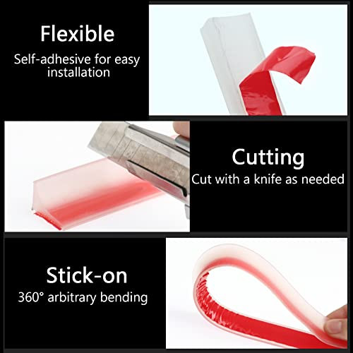 New Collapsible Shower Threshold Water Dam, Self Adhesive Silicone Waterproof - Picture 6 of 7