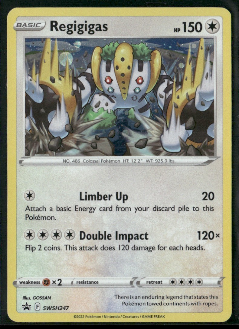 Regigigas #SWSH247 2022 SWSH Promo Black Star NM Pokemon TCG Promo Ultra Rare
