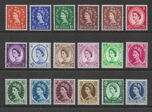 GB SG540/556 QEII 1955 St. Edwards Crown Set of 18, unmontiert postfrisch - Bild 1 von 2