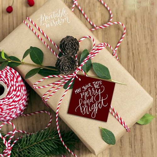 Packing Ribbon Set, 4 Rolls Christmas Raffia Ribbon and 2 Roll Twine Cotton S... - Picture 5 of 7